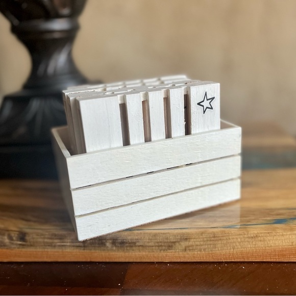 Mini Pallet & Crate Coaster Set Hope Dream Inspore white wash. 4 Coasters crate - Picture 4 of 6